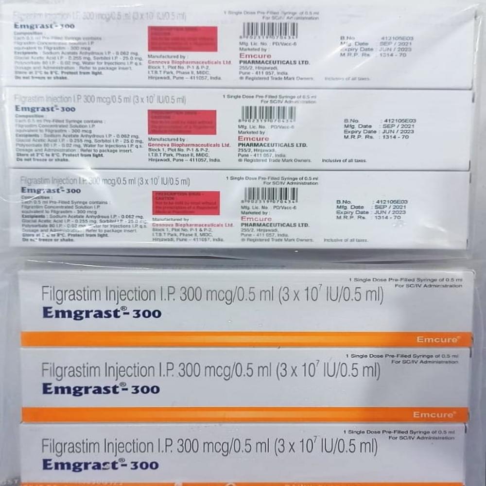 Emgrast (pfs) Filmgrastim 300 Mg Injection - Origin: India at Best ...