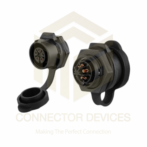 LP16 250V 5A 5Pin Female Socket IP67 Waterproof Power Connector Plastic Shell Solder Terminal