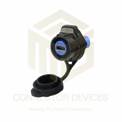 LP16 USB-C 3.1 Female Socket IP68 Waterproof Connector Panel Mount Plastic Shell