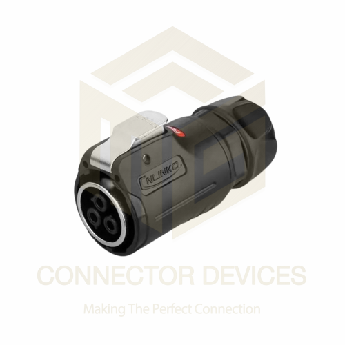 LP24 500V 25A 3Pin Female Plug IP67 Waterproof Power Connector Plastic+Metal Shell Solder Terminal