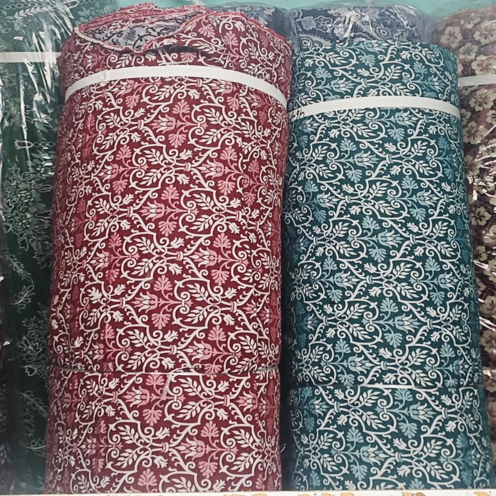 Printed Cotton Fabric Rolls - 40m Length, 126in Width, Multicolor Jacquard Printed Cotton | Machine Washable, Soft & Breathable Texture
