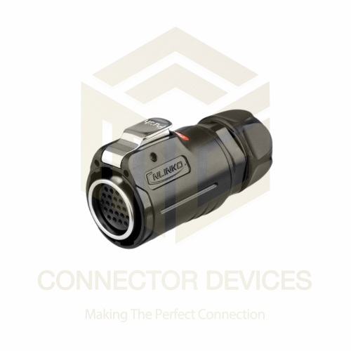 LP24 150V 5A 24Pin Female Plug IP67 Waterproof Power Connector Plastic Shell Solder Terminal