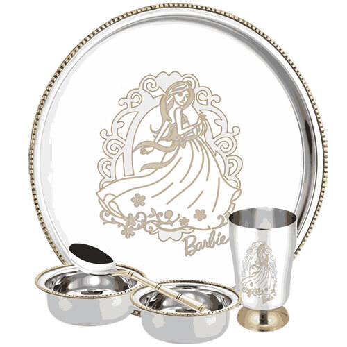 Stainless Steel Barbie Designer Dinner Set - Coating Type: Teflon