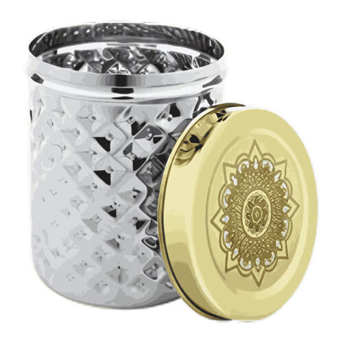 Stainless Steel Container With Brass Lid - Coating Type: Teflon