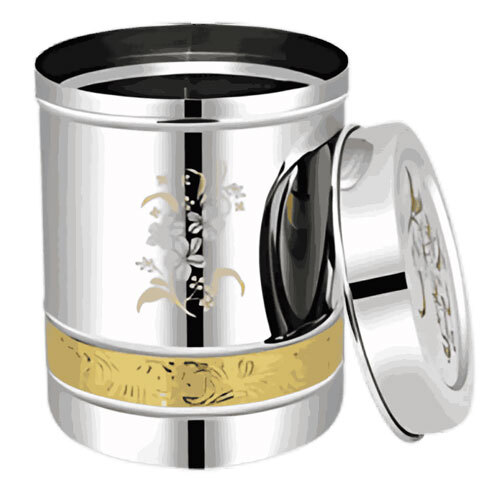 Stainless Steel Container With Floral Design - Coating Type: Teflon