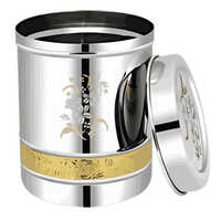 Stainless Steel Container With Floral Design