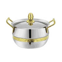 Stainless Steel Handi With Brass Band And Handles - Coating Type: Teflon
