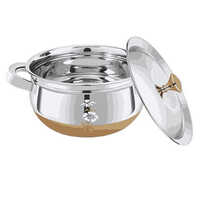 Stainless Steel Handi With Lid For Cooking And Serving - Coating Type: Teflon