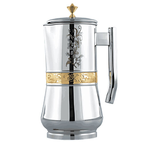 Stainless Steel Laser Printed Jug 2 Litre With Brass Strip - Coating Type: Teflon