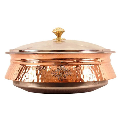 Copper Induction Handi Bowl With Glass Lid - Coating Type: Ceramic