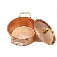 Copper Pot With Lid For Cooking Or Induction Friendly - Coating Type: Ceramic