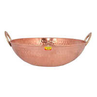 2600ml Hammered Pure Copper Kadhai - Coating Type: Ceramic
