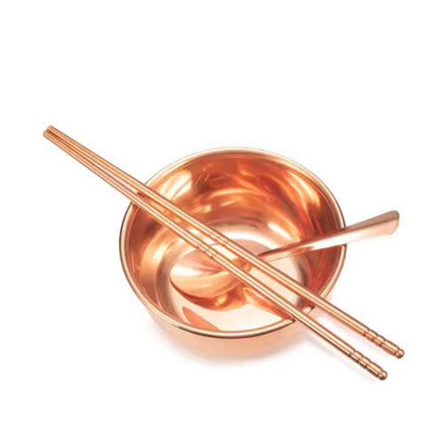 Pure Copper Bowl Chopsticks Spoon Set - Coating Type: Ceramic