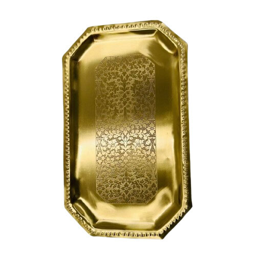 14 Inch Brass Serving Tray, Type Decorative Trays - Coating Type: Ptfe-Free