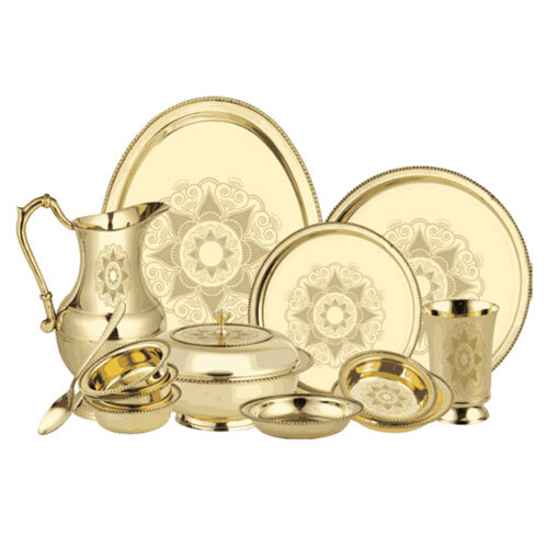 Premium Brass Dinner Set With Engraved Design - Coating Type: Ptfe-Free