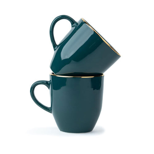 Set Of 2 Ceramic Coffee Mugs - Color: Different Available