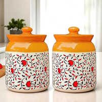 1000ml  Set Of 2 Ceramic Handmade Pickle Jars - Color: Different Available