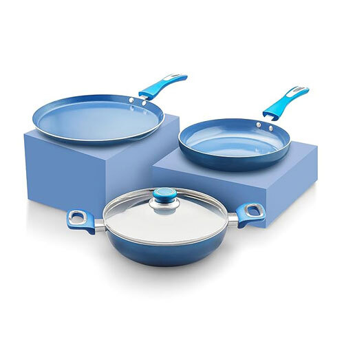 Ceramic Non-stick Induction Base Cookware Set Of 3 - Color: Different Available