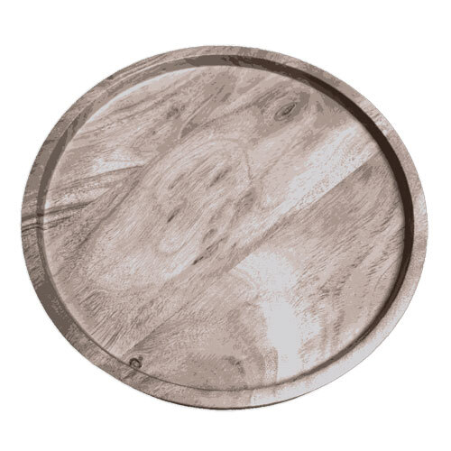 गोल लकड़ी की थाली मोमबत्ती धारक