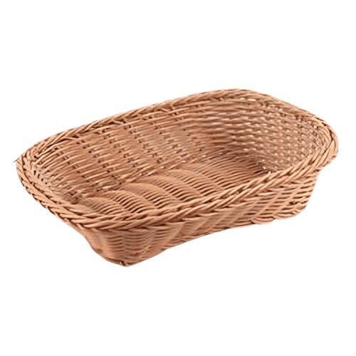 Oval Curved Wicker Woven Serving Basket - Design Type: Modern