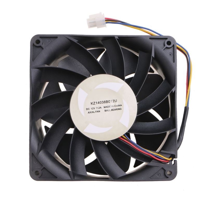 Kz14038b012u 140mm Dc 12v 7.2a Cooling Fan 140x140x38mm 6-p Ball Bearing 7500 Rpm 210cfm High Speed Cfm Cpu Cooler - Color: Black