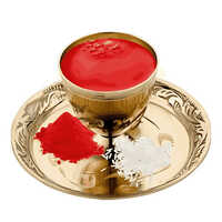 Brass Pooja Thali Set With Sindoor, Roli, And Akshat