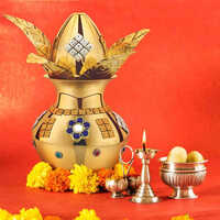 Decorative Brass Kalash Pooja Set With Accessories - Color: Various Available