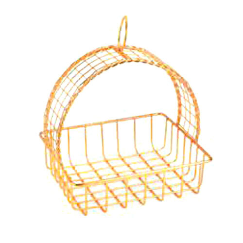 Modern Geometric Wire Basket With Round Handle - Color: Various Available