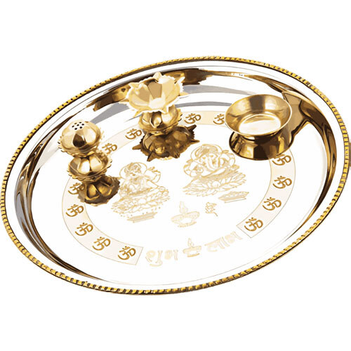 Pooja Thali Set With Laxmi And Ganesh Ji Design - Color: Various Available