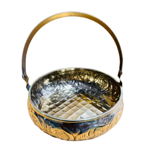 Traditional Brass Pooja Basket - Color: Various Available