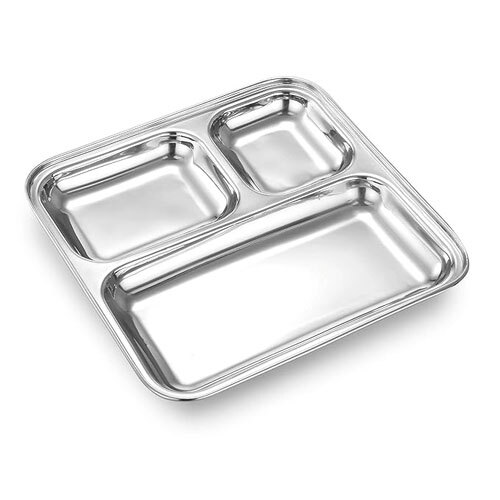 Enterprises Stainless Steel 3 In 1 Pav Bhaji Plate - Features: High Quality