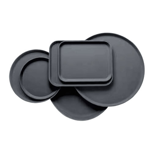 Matte Black Serving Tray And Plate Set - Features: High Quality