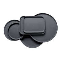 Matte Black Serving Tray And Plate Set
