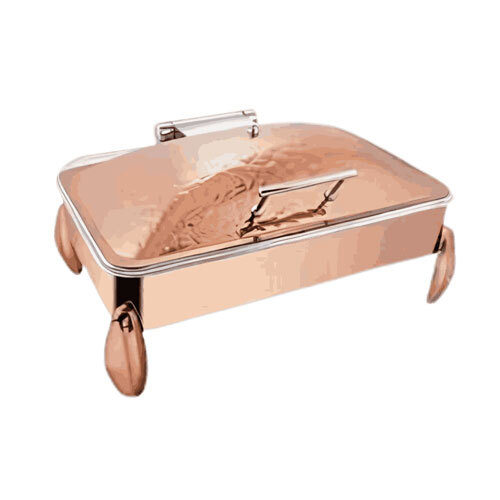 Shapes 4-Leg Rectangle Copper Plated Chafing Dish - Features: High Quality