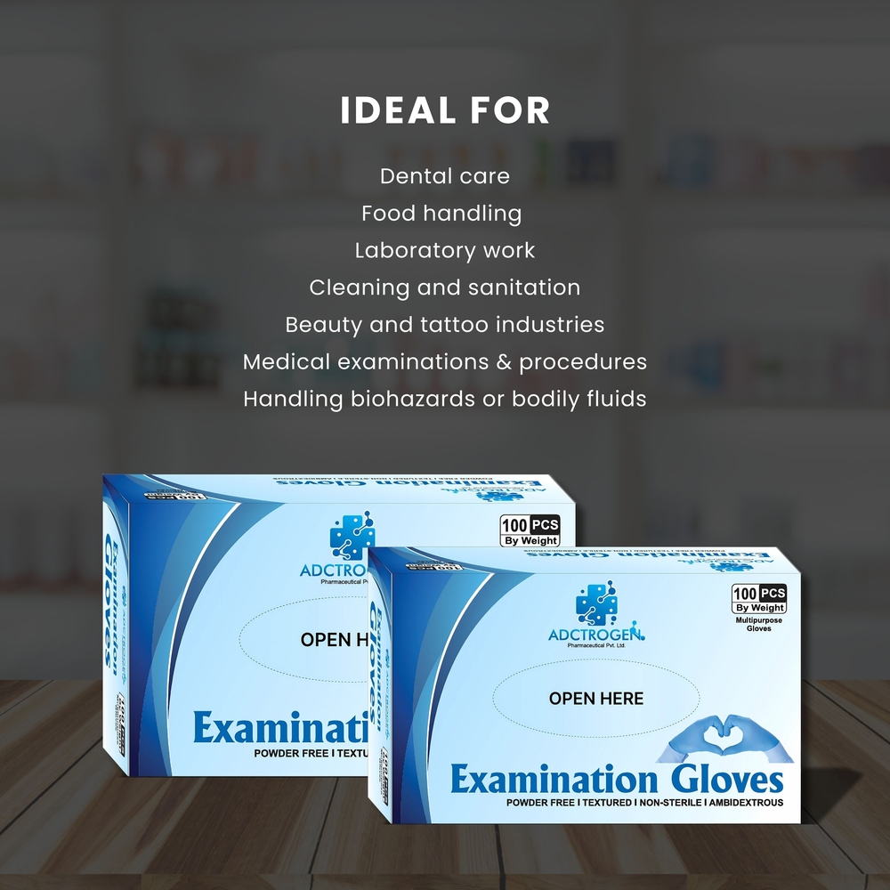 Examinatioan Gloves - Nitrile Gloves - Latex Gloves By Adctrogen Pharmaceutical Private Limited