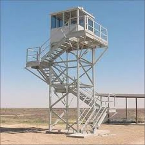 Watch Tower - Steel, 10-20 ft Height, 8x8 ft Platform Size | Powder Coated Finish, OSHA Compliance for Observation and Surveillance