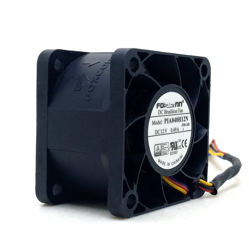 FOXCONN PIA040H12N 12V 0.49A Dual Ball Bearing 16000RPM 40x40x28 Power Supply Unit PSU High Speed Cooling Fan