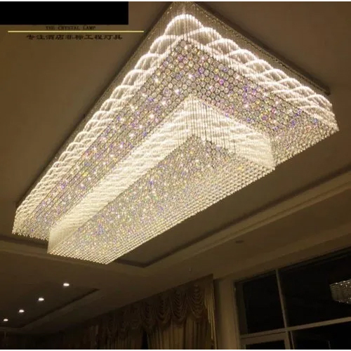 Rectangualr Crystal Chandelier - Color: Transparent