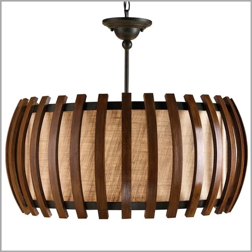 Ceiling Mount Wooden Chandelier - Color: Brown