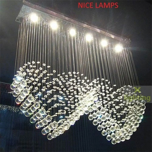 Rectangular Ceiling Chandelier - Color: Transparent