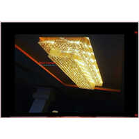 Ceiling Mount Crystal Chandelier - Color: Golden