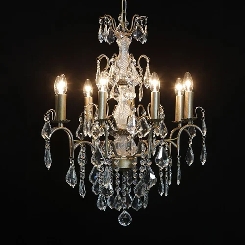 Modern Cut Glass Chandelier - Color: Transparent