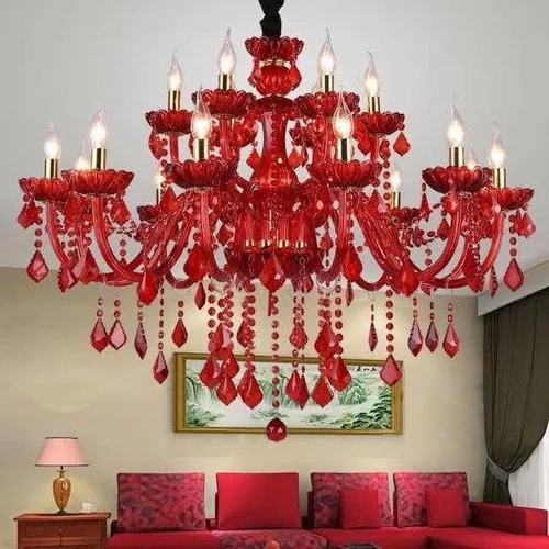 Glass Arm Chandelier Manufacturer - Color: Red