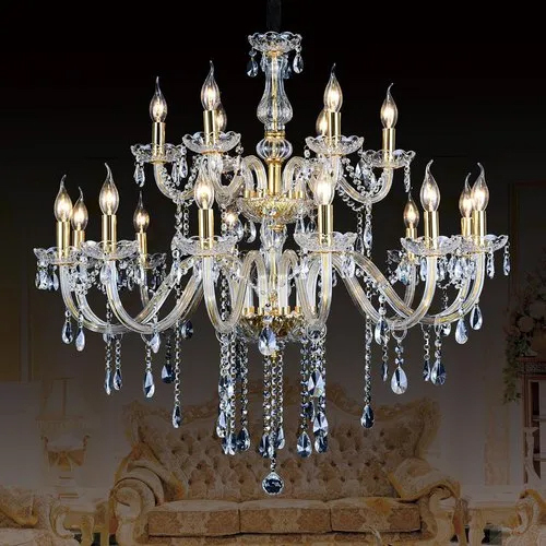 Ceiling Mount Hanging Chandelier - Color: Transparent