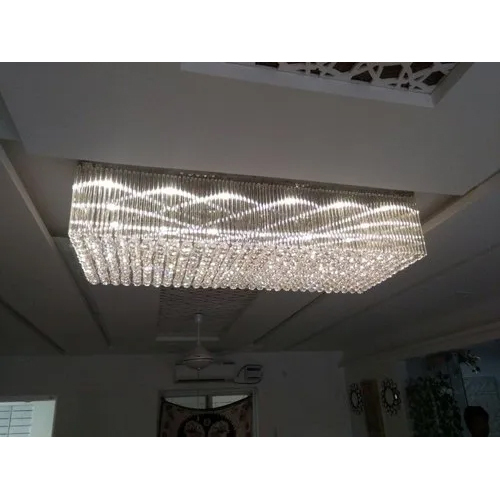 Rectangular Chandelier Pendant Light - Color: Transparent