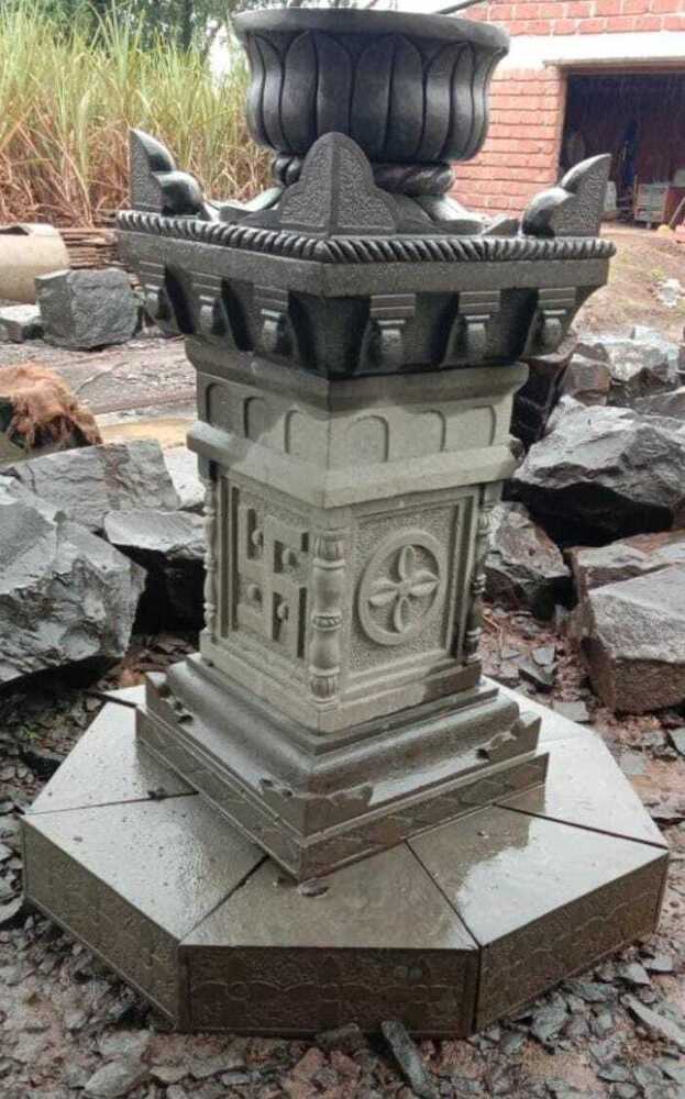 Black Stone Tulsi Pot