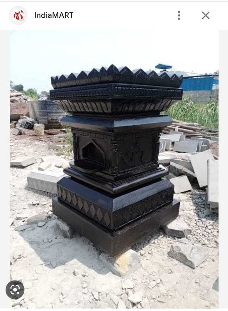 Black Stone Tulsi Pot