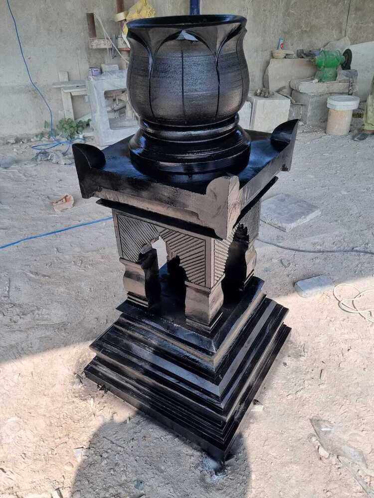 Black Stone Tulsi Pot