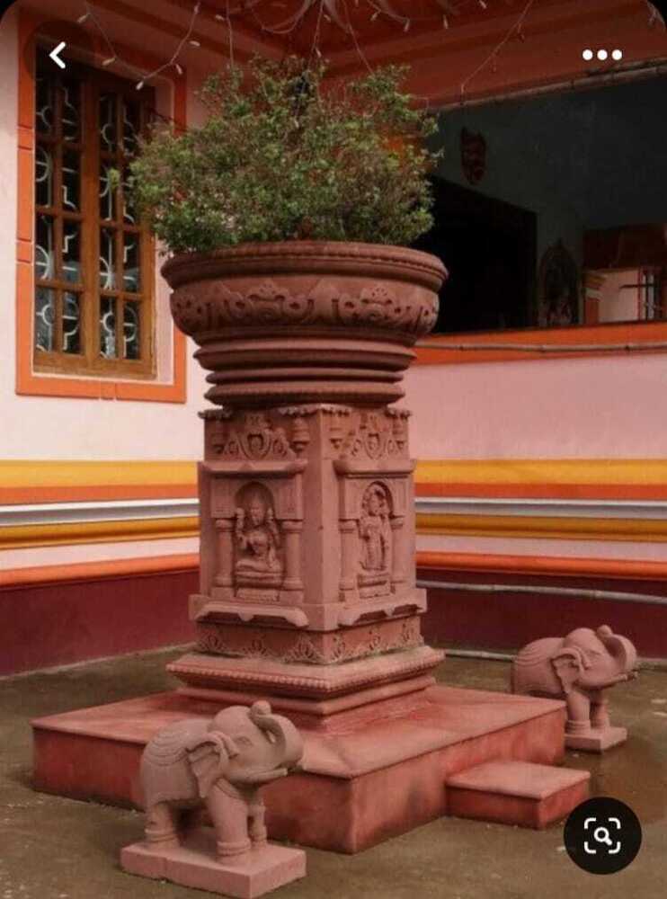 Sandstone Tulsi Pot - Color: Brown