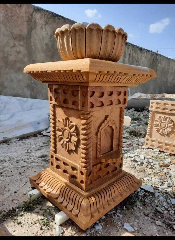 Sandstone Tulsi Pot - Color: Brown